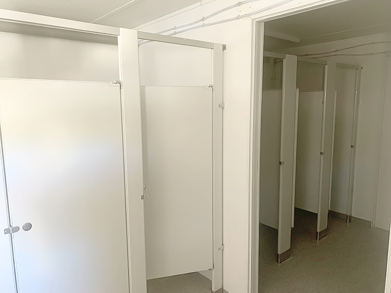 Untapped Modulars lavatories with washroom stalls